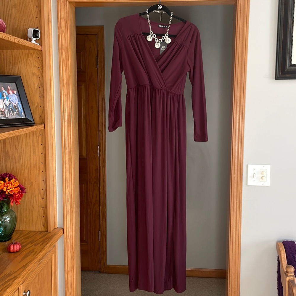 Burgundy Long Sleeve Dress
